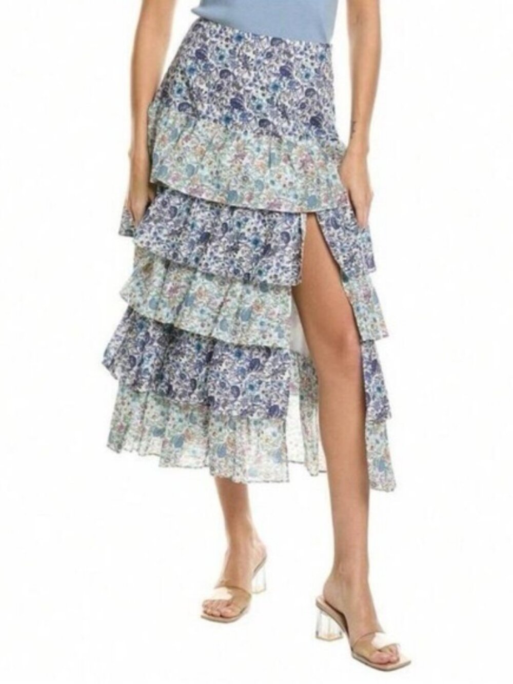 Womens LoveShackFancy x Liberty Multicolor (Item-413) Floral Tiered Midi Skirt 2